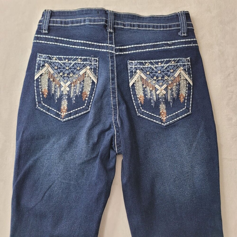 Legend Women's Dark Blue Flare Denim Jeans Size 9 NWT - Picture 4 of 12